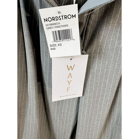 WAYF Icon Gray Pinstripe Straight Leg Trousers - Picture 9 of 9